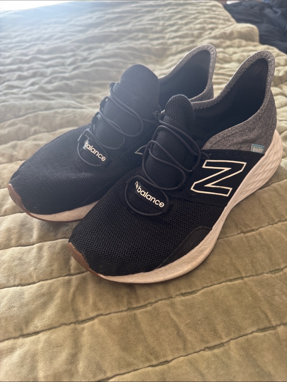 New Balance Women's Black and Gray Slip-On Athletic Sneakers